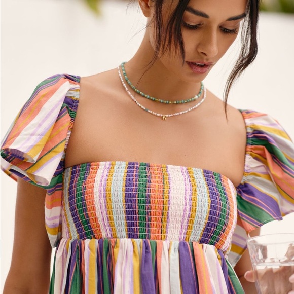 ANTHROPOLOGIE Ruffle Sleeve Open Back Mini Dress in Nouveau - Picture 3 of 8